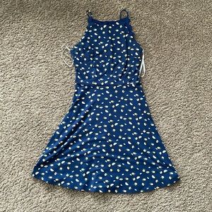 Flattering high neck skater dress